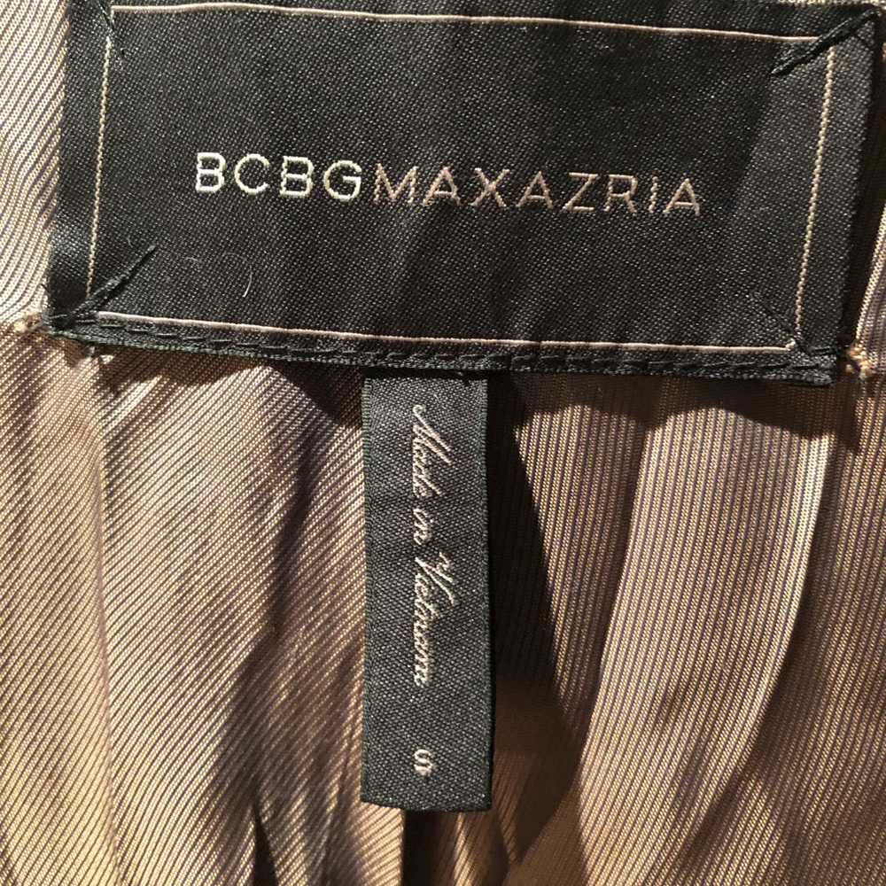 BCBG Max Azria camel coat leather sleeves S - Picture 7 of 7